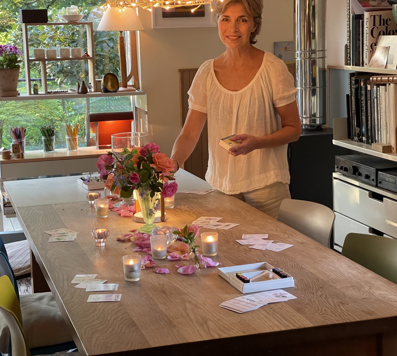 Corinna at the table in Lewes